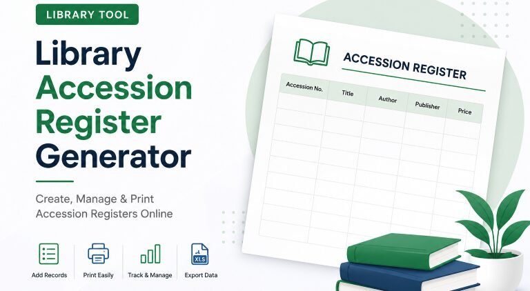 library accession register generator