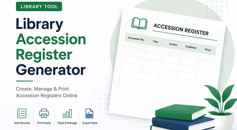 library accession register generator